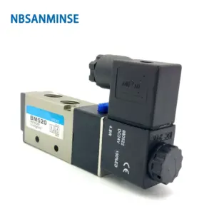 BM520 G1/4 Pneumatic Solenoid Valve Two Position Five Way Air Control Valve Single Coil Double Coil NBSANMINSE