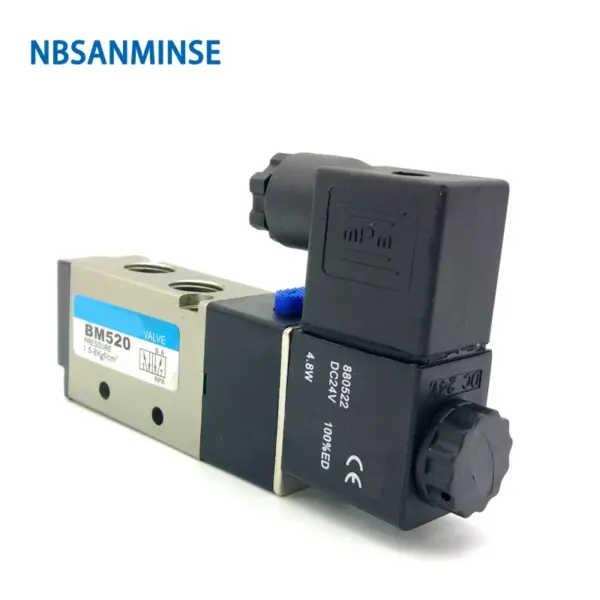 BM520 G1/4 Pneumatic Solenoid Valve Two Position Five Way Air Control Valve Single Coil Double Coil NBSANMINSE