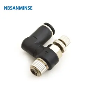 10Pcs / Lot SS06 Pneumatic Air Speed Throttle Flow Control Valve 1/8 1/4 3/8 1/2  Swivel Rotate Fittings NBSANMINSE