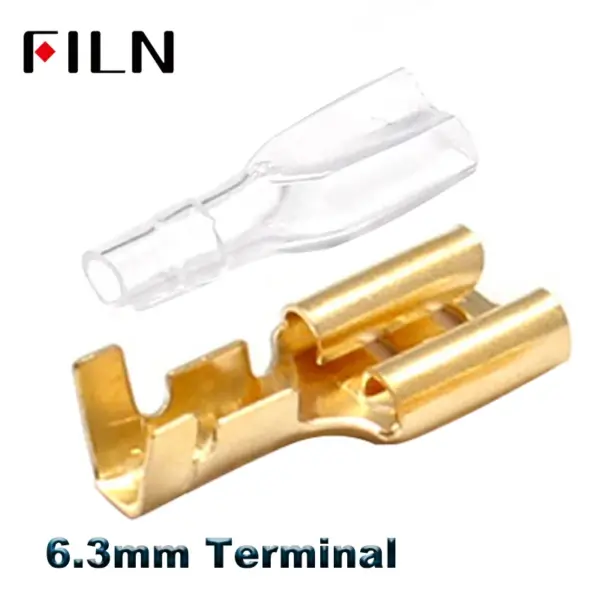 100pcs 6.3mm Female Spade Crimp Terminals Electrical Sleeve Wire Wrap Connector with Waterproof Cover for Rocker Switch