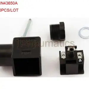 Free Shipping 20PCS/LOT Din 43650-A Line-Socket Plug for Valve Solenoid Coils Connector DIN43650A Black