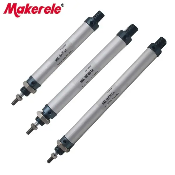 MAL Series Mini Pneumatic Cylinder 16/20/25/32mm Bore 25-300mm Stroke Double Acting Aluminum Alloy Air Cylinder