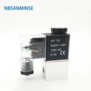 Sanmin 2V025 1/8 1/4 2 Way 2 Position Normally Closed Electric Valve Pneumatic Solenoid Valve Air Compressor Solenoid Valve
