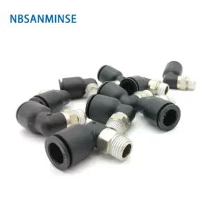 10Pcs/lot PLN M5 1/8 1/4 3/8 1/2 Plastic Pneumatic Parts Push In Coupling Air Male Elbow Fitting Quick Connect Sanmin