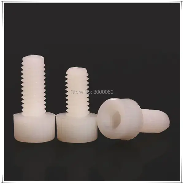200pcs m6 육각 볼트 M8 DIN912 White Plastic Nylon Hex Socket Cap Screws Cerco Knurled Head Machine Bolts Assortment for DIY Projects