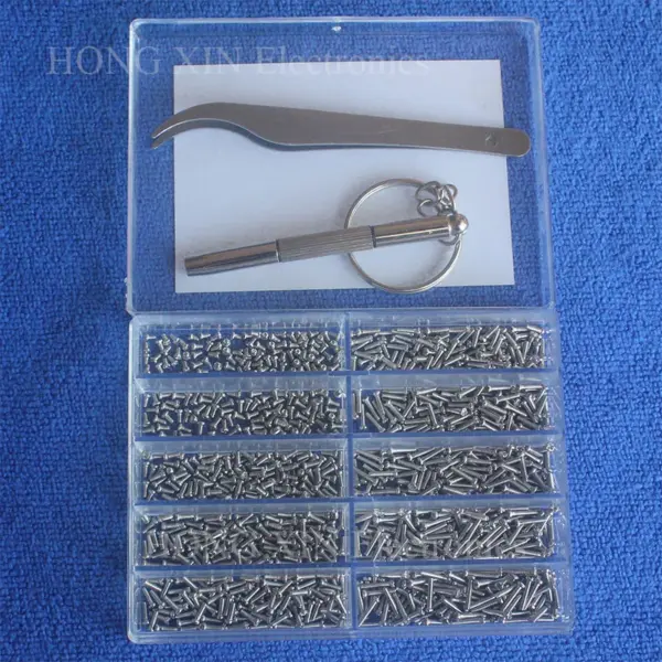 1000pcs/set Assorted Watch Screws for Watches Clock Repair Kit Watchmaker Tool Watch Part 10 Sizes Dia 1.2mm Eyeglass Repair