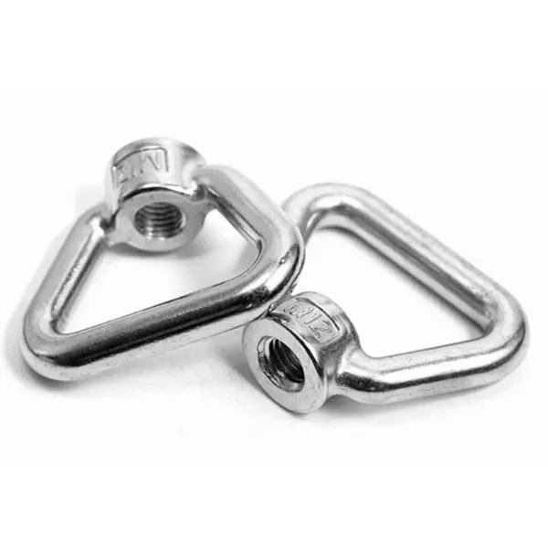2Pcs M8-M24 Ring Shape Eyed Threaded Nuts Marine 304 Stainless Steel Lifting Eye Nut Rings Bolts Triangle Silver European style