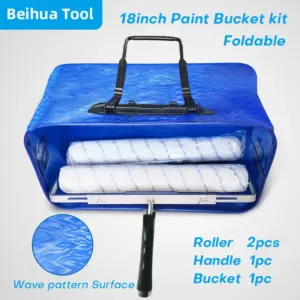 4PCS/set 18inch Paint Bucket kit Paint Roller  Paint Tray kit for Wall Decoration Wave pattern Surface clean Handbag Foldable