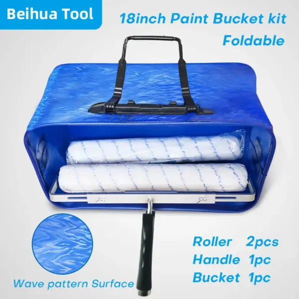 4PCS/set 18inch Paint Bucket kit Paint Roller  Paint Tray kit for Wall Decoration Wave pattern Surface clean Handbag Foldable