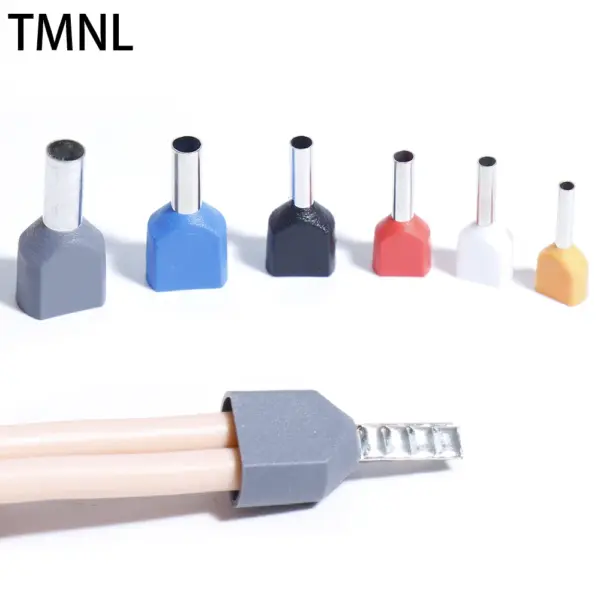 Ferrules Terminal Block Cord Double tubular Connector Electrical Crimping Copper Wire Terminator pressed Multiple styles Sleeve