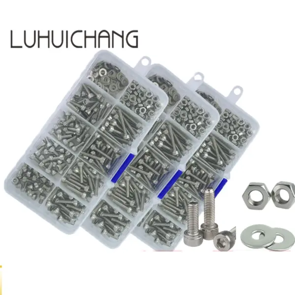 Stainless Steel Hexagon Socket Screws Set Button Head Cap Screws Bicycle Hex Assortment Screw Kit Bolts and Nuts Allen bolts Set