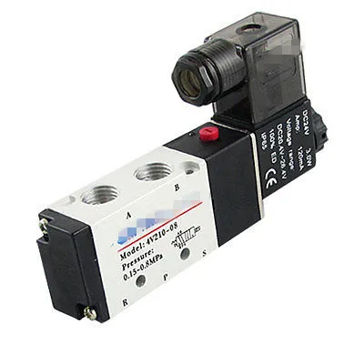1Pc 4V210-08 1/4" DC 12V/24V AC 24V/36V/110V/220V/380V 5 way 2 position Pneumatic Electric Solenoid Valve BSP Air Aluminum