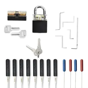 Practice Transparent Lock Pick Set Locksmith Supplies Tension Wrench Tool Combination Padlock Broken Key Hand Tools Hardware