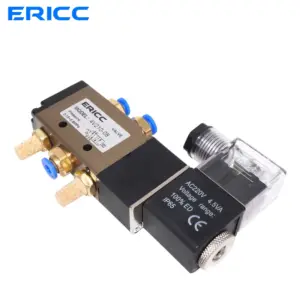 4V210-08 Air Solenoid Valve 5 Way Port 2 Position Gas Pneumatic Electric Magnetic Valve 12V 24V 220V port 1/4" Solenoid Valve