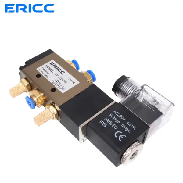 4V210-08 Air Solenoid Valve 5 Way Port 2 Position Gas Pneumatic Electric Magnetic Valve 12V 24V 220V port 1/4" Solenoid Valve
