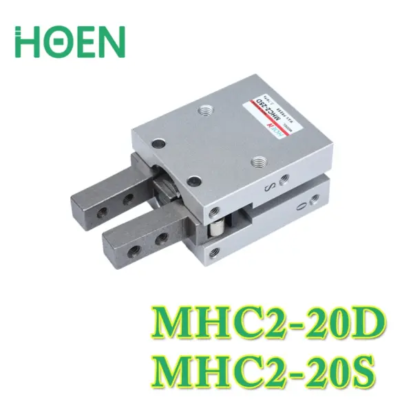 High quality double acting pneumatic robot gripper air cylinder MHC2-20D angular style aluminium clamps