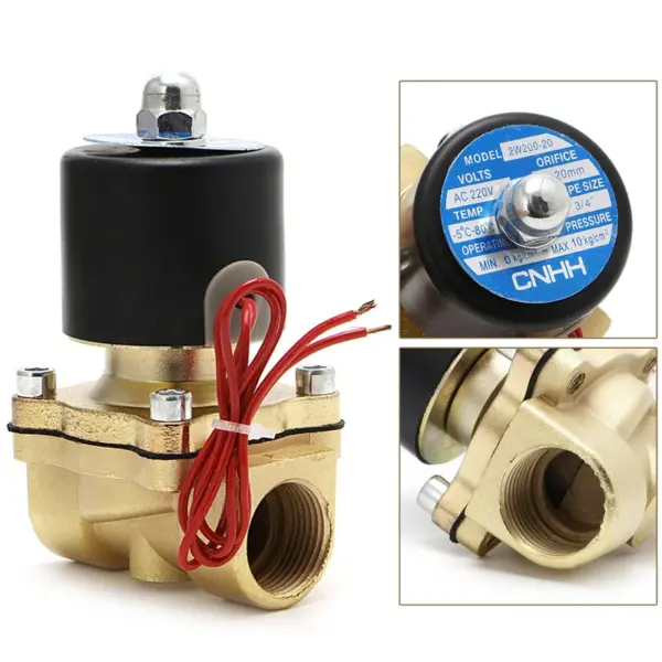 3/4" 220V Electric Solenoid Valve Pneumatic 2 Port Water Oil Air Gas 2W-200-20 Normal Closed Zinc Alloy 3/4" BSP Solenoid Balve