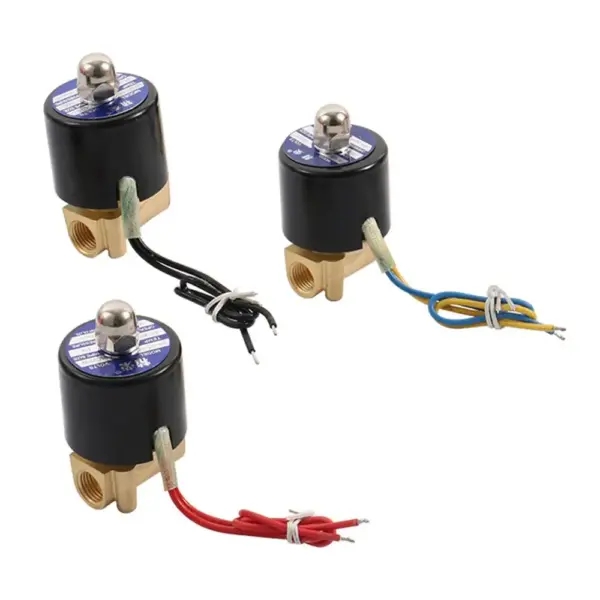 DC12V DC24V AC220V 1/4'' Female Thread Brass Solenoid Valve Water Air Inlet Control Magnetic Switch Pneumatic Components 1Pc