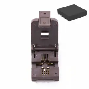 QFN8/DFN8/WSON8 IC Programming Socket Pitch1.27 ICSize5*6 Clamshell Test Socket ZIF adapter WLCSP 8 socket High-Temp 30V 50mΩ