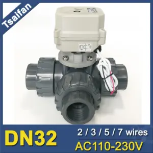 Plastic Electric Solenoid 3way with 230V actuator, Electro-Mechanical Valve IP67 for chemical industry CE certified