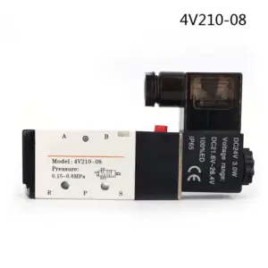 Pneumatic Electric Solenoid Valve 5 Way 2 Position Control Air Gas Magnetic Valve 12V 24V 220V Coil Volt 4mm-12mm Hose Fittings