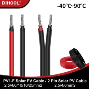 Solar Panel Wire - Solar Extension Cable, Tinned Copper Wire PV Wire for RV Solar Panels Boat Marine Automotive Home Outdoor