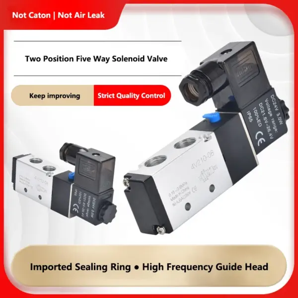 Pneumatic Electric Solenoid Valve 5 Way 2 Position Air Solenoid Valve 4V210-08 4V310-10 12V 24V 220V Pneumatic Solenoid Valve