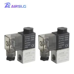 2V025-08 Valve 12V 24V 110V 220V 36V Volt  Air Solenoid Valves 2 Position 2 Port 1/4" Normally Closed Pneumatic Solenoid Valve