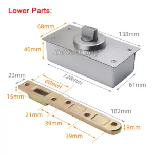 New 2Sets Heavy Duty Door Pivot Hinges 360 Degree Rotary Invisible Hidden Door Hinges with Positioning Function Loading 120KG