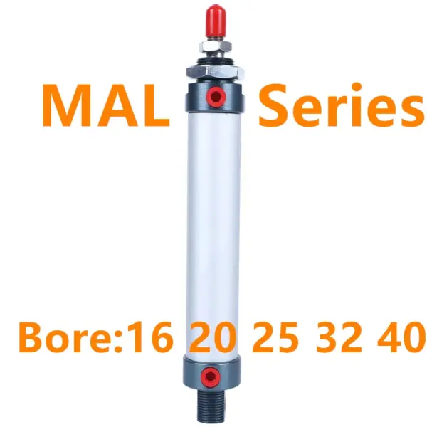 MAL Series Mini Pneumatic Cylinder 16/20/25/32/40mm Bore 25-500mm Stroke Double Acting Aluminum Alloy Air Cylinder