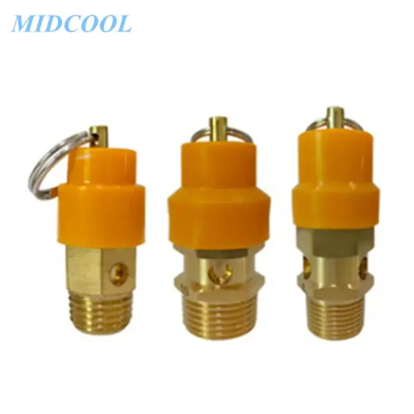 Air Compressor Safety Pressure Relief Valve Yellow Cap DN6 1/8" DN8 1/4" DN10 3/8" DN15 1/2" DN20 3/4"