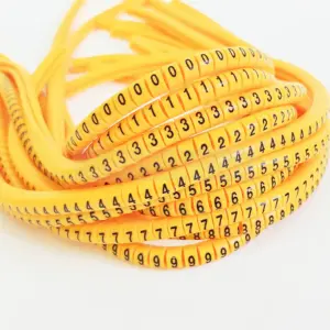 yellow color PVC cable marker EC-0 EC-1 Cable Wire Marker Number 0 to 9 Cable Size 1.5 sqmm cable markers insulation wire marker