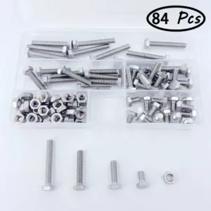 Lengthen External Hex Hexagon Head Bolt Set Full Thread M4 M5 M6 Stainless Steel Bolt And Nuts Kit DIN933