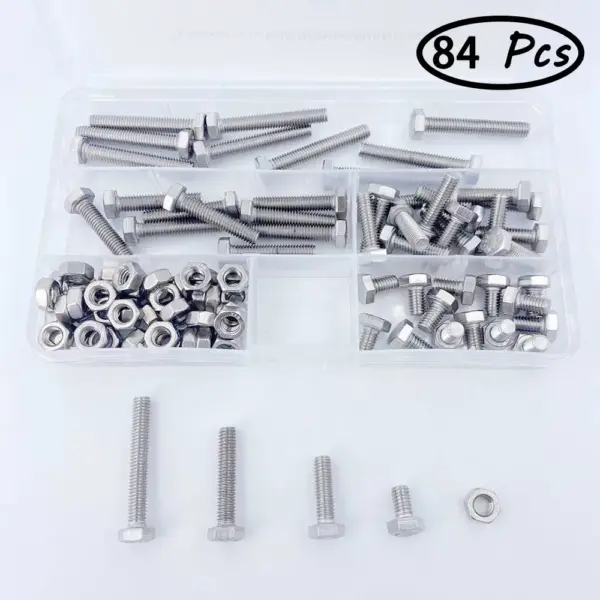 Lengthen External Hex Hexagon Head Bolt Set Full Thread M4 M5 M6 Stainless Steel Bolt And Nuts Kit DIN933