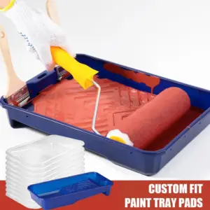 1 Set Paint Tray With Pan Plastic Large Capacity Paint Container Tools Reusable Easy To Clean Paint Roller Tray Liners Set