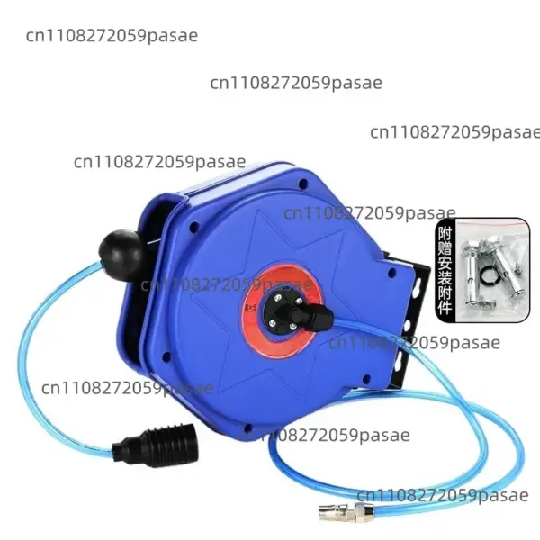 9M Automotive Mini Air Hose Reel Pneumatic PU Tube OD 8MM ID 5MM Automatic Retractable Reel Telescopic Drum Hose PU8*5