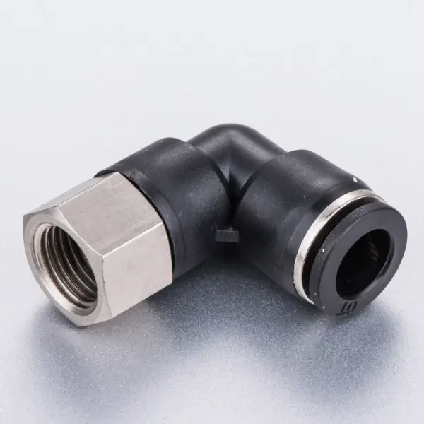 PLF" Hose OD 4-12mm - Internal Thread M5'' 1/8'' 1/4'' 3/8'' 1/2'' Pneumatic Female Elbow Connector Tube Air Push In Fitting