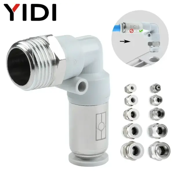 1/5/10pcs 1mpa Air Hose Tube BSP Male Thread Non-return Corner Fitting One Single Way Fittings Elbow Connector Check Valve Set