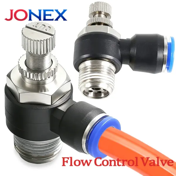 4PCS Pneumatic Flow Regulator Air Manual Speed Controller Throttle Valve Fitting 4mm 6mm 8mm 10mm 12mm M5 1/8 1/4 3/8 1/2 Thread