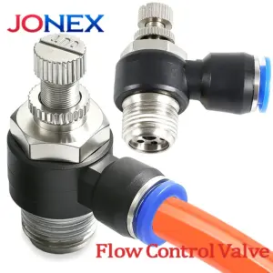 4PCS Pneumatic Flow Regulator Air Manual Speed Controller Throttle Valve Fitting 4mm 6mm 8mm 10mm 12mm M5 1/8 1/4 3/8 1/2 Thread