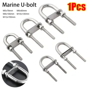 1Pcs Bow Stern Marine U-bolt Screw Pads Metal Boat Hardware 304 Stainless Steel with Nut Eye Rope Rigging Yacht Accessories