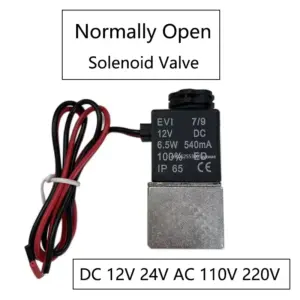 Normally Open DC 12V 24V AC 110V 220V Solenoid Valve 1/8" 2 Way Direct-acting Pneumatic Valves for Water Air Gas