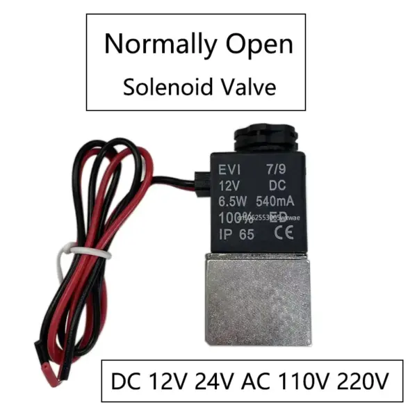 Normally Open DC 12V 24V AC 110V 220V Solenoid Valve 1/8" 2 Way Direct-acting Pneumatic Valves for Water Air Gas