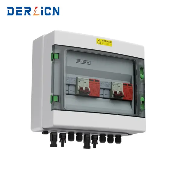 PV Combiner Box DC Solar 500V 2 Strings 2 in 2 Out With Fuse MCB SPD Waterproof Box IP65 for Outdoor Solar System Photovoltaic
