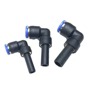 10PCS Pneumatic quick connector PLJ  Bent-through lever Tubular insertion-type push-through push-in elbow connector