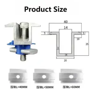 Solar Panel Mounting Brackets 30-45mm 10PCS Solar Rail End Clamps Aluminum Solar Mid Clamps Adjustable Grounding Clamp
