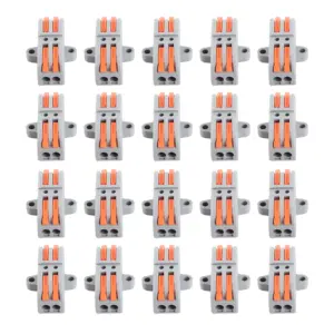 Lever Nut Wire Connectors Quick Compact Splice Conductors Push in Terminal Block 223‑2P Lever Nut Wire Connectors 20Pcs