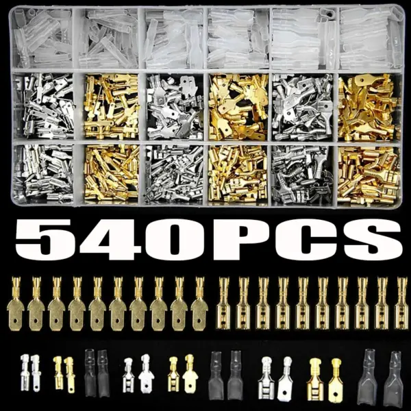 540Pcs 2.8/4.8/6.3mm Insulated Crimp Terminals Assortment Kit Seal Electrical Wire Connectors Crimp Terminal Connector