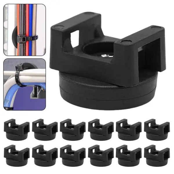 22mm Magnetic Cable Tie Mounts No-Drill Powerful Strong Magnets Design Arehouse Storage Shelving Magnetic Wire Management Bases