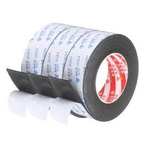 3Roll 5M Sponge Rubber Foam Tape Self-Adhesive Foam Insulation Tape Weather Stripping for Window Door Weatherstrip AC Seal Strip